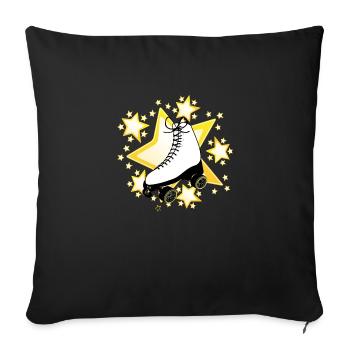 Figure skating star yellow - Sofa pillowcase 17,3'' x 17,3'' (45 x 45 cm) - black - Front