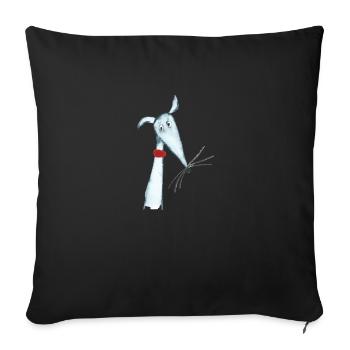 Lévrier bleu - Housse de coussin décorative 45 x 45 cm - noir - Devant