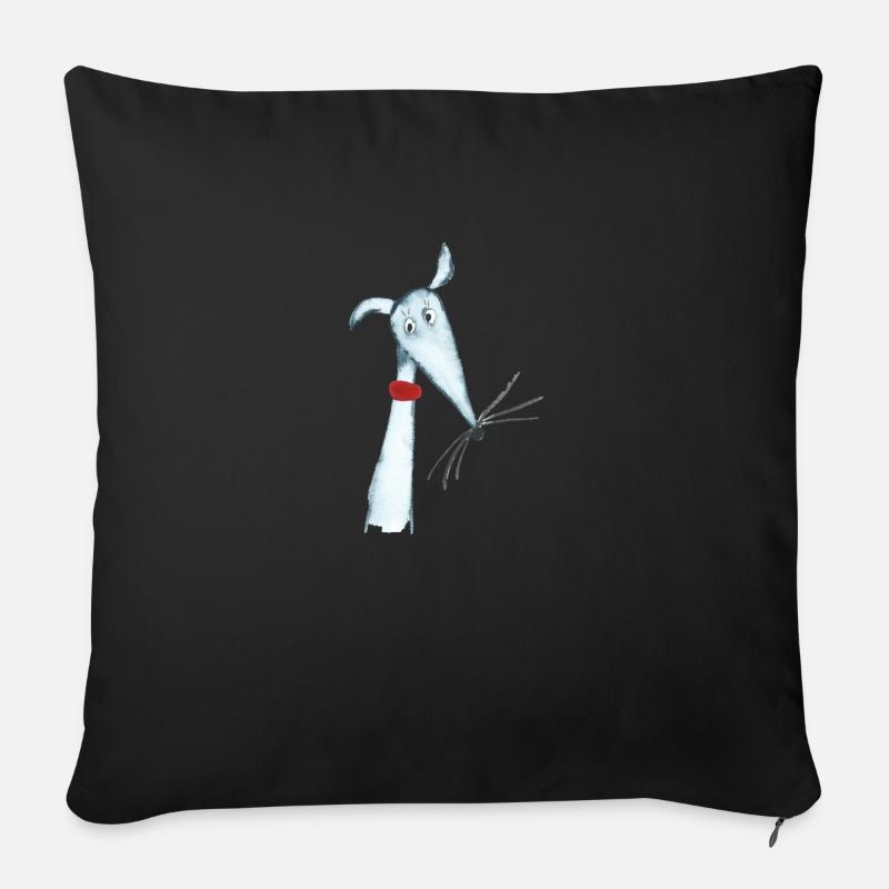 Lévrier bleu - Housse de coussin décorative 45 x 45 cm - noir