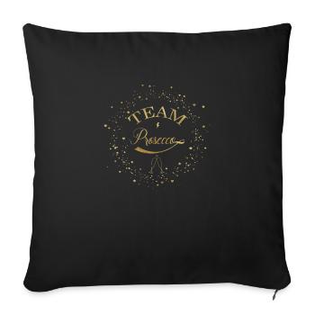 team_prosecco_yellow - Sofakissenbezug 45 x 45 cm - Schwarz - Vorne