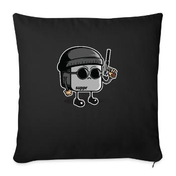 Léon touchpad - Housse de coussin décorative 45 x 45 cm - noir - Devant