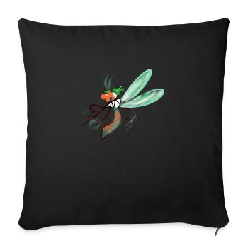 Cartoon Mücke netter Blutsauger - Sofakissenbezug 45 x 45 cm - Schwarz - Vorne