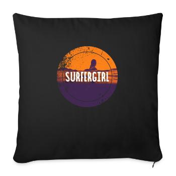 SURFERGIRL - Sofa pillowcase 17,3'' x 17,3'' (45 x 45 cm) - black - Front