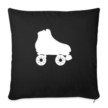 patin à roulettes motif de patin à roulettes 3 - Housse de coussin décorative 45 x 45 cm - noir - Devant