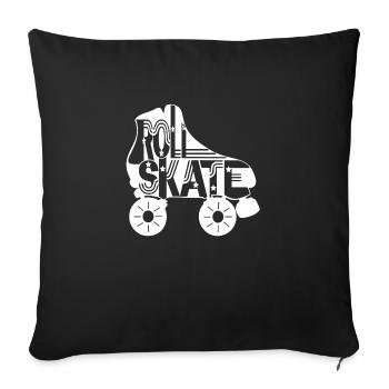 roller skating figure skating 4 23 - Sofa pillowcase 17,3'' x 17,3'' (45 x 45 cm) - black - Front