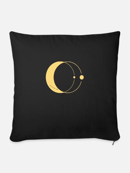 Mond - Sofakissenbezug 45 x 45 cm - Schwarz