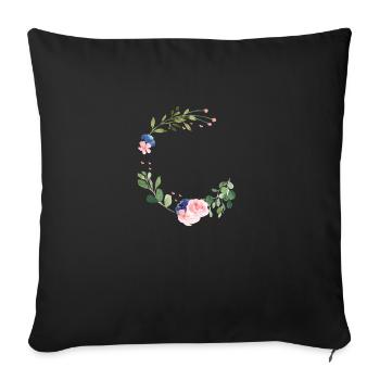 lovely_wreath_2 - Housse de coussin décorative 45 x 45 cm - noir - Devant