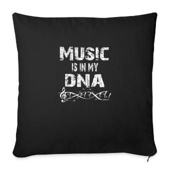 MUSIC IS IN MY DNA Musiker Shirt - Housse de coussin décorative 45 x 45 cm - noir - Devant