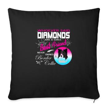 Border Collie - Housse de coussin décorative 45 x 45 cm - noir - Devant