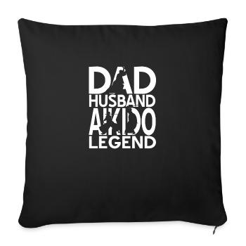 Aïkido - Housse de coussin décorative 45 x 45 cm - noir - Devant