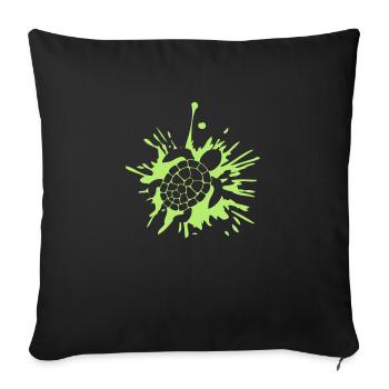 Goutte de goutte de tortue de mer - Housse de coussin décorative 45 x 45 cm - noir - Devant