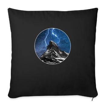 Thunderstorm over the Matterhorn - Sofa pillowcase 17,3'' x 17,3'' (45 x 45 cm) - black - Front