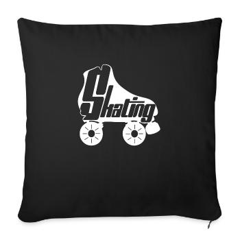 roller skating roller skating roller skating 5 - Sofa pillowcase 17,3'' x 17,3'' (45 x 45 cm) - black - Front