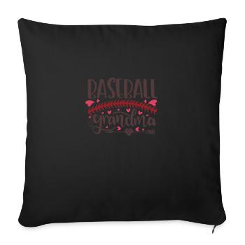 Grandma Baseball - Sofa pillowcase 17,3'' x 17,3'' (45 x 45 cm) - black - Front