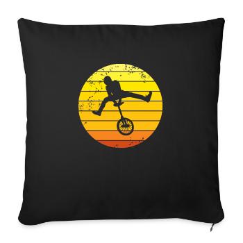 Monocycles cadeau - Housse de coussin décorative 45 x 45 cm - noir - Devant