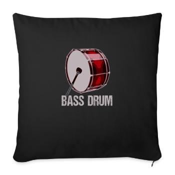 Bass Drum Drummer Schlagzeuger - Sofa pillowcase 17,3'' x 17,3'' (45 x 45 cm) - black - Front