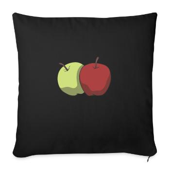 Red and green apple - Sofa pillowcase 17,3'' x 17,3'' (45 x 45 cm) - black - Front