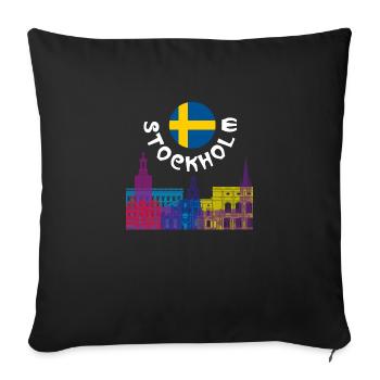 Stockholm - Housse de coussin décorative 45 x 45 cm - noir - Devant