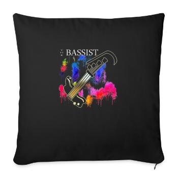Le bassiste bassiste - Housse de coussin décorative 45 x 45 cm - noir - Devant