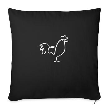 One line tap white - Sofa pillowcase 17,3'' x 17,3'' (45 x 45 cm) - black - Front