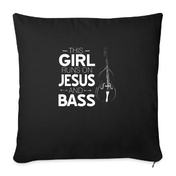 contrebasse - Housse de coussin décorative 45 x 45 cm - noir - Devant