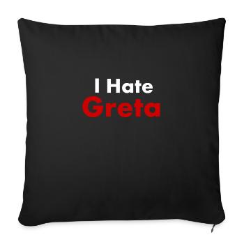 Hate Greta - Housse de coussin décorative 45 x 45 cm - noir - Devant