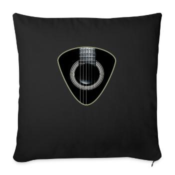 Guitar pick 6 strings Acoustic guitar graphic - Sofa pillowcase 17,3'' x 17,3'' (45 x 45 cm) - black - Front