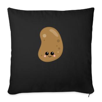 pomme de terre - Housse de coussin décorative 45 x 45 cm - noir - Devant