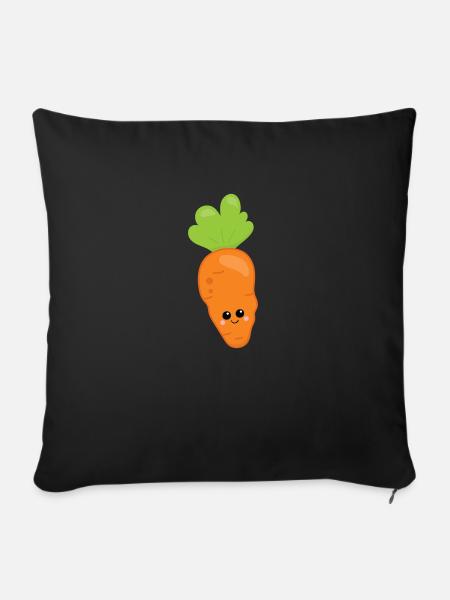 Karotte - Sofakissenbezug 45 x 45 cm - Schwarz