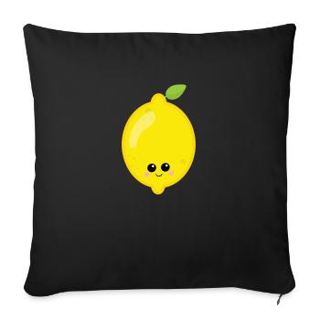 lemon - Sofa pillowcase 17,3'' x 17,3'' (45 x 45 cm) - black - Front