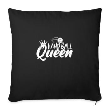 Reine de handball | Cadeaux d'équipe de sport pour joueur de handball - Housse de coussin décorative 45 x 45 cm - noir - Devant