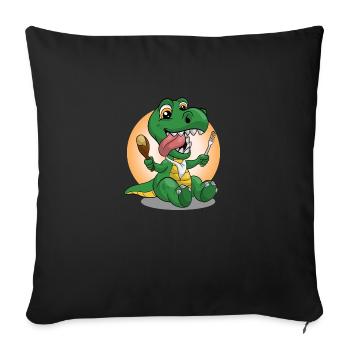Dino 2 - Sofa pillowcase 17,3'' x 17,3'' (45 x 45 cm) - black - Front