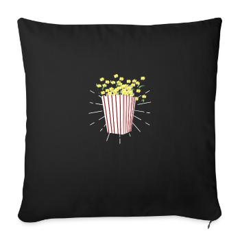 Chemise de cinéma pop-corn pop-corn - Housse de coussin décorative 45 x 45 cm - noir - Devant