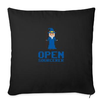 Entwickler Open Sourcerer Lustige Geschenkidee - Sofakissenbezug 45 x 45 cm - Schwarz - Vorne