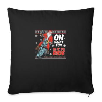 Motorbike Santa for motorbike fans gift idea 🎅🏼 - Sofa pillowcase 17,3'' x 17,3'' (45 x 45 cm) - black - Front