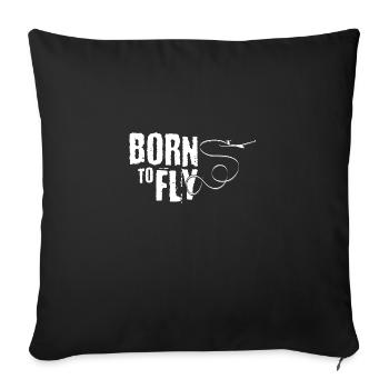 Segelflug Pilot | Segelflieger Flugplatz Geschenke - Sofakissenbezug 45 x 45 cm - Schwarz - Vorne