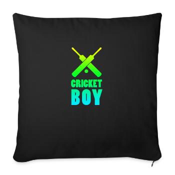 Cricket Boy Cricket Player Funny gift idea - Sofa pillowcase 17,3'' x 17,3'' (45 x 45 cm) - black - Front