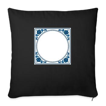 Empty Tile own text - Delft Blue - Sofa pillowcase 17,3'' x 17,3'' (45 x 45 cm) - black - Front