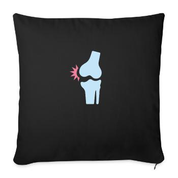 Knee pain - Sofa pillowcase 17,3'' x 17,3'' (45 x 45 cm) - black - Front