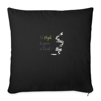 Smoking Cannabis Joint #4 - Sofa pillowcase 17,3'' x 17,3'' (45 x 45 cm) - black - Front