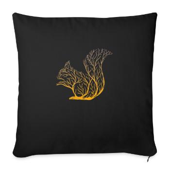 Squirrel from a tree - Sofa pillowcase 17,3'' x 17,3'' (45 x 45 cm) - black - Front