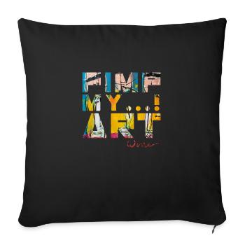 T SHIRTS TEXT PIMP MY ART - Housse de coussin décorative 45 x 45 cm - noir - Devant