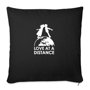Love at a distance Relation à distance Corona Cadeau - Housse de coussin décorative 45 x 45 cm - noir - Devant