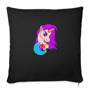 beautiful unicorn, unicorn, unicorn, unicorns - Sofa pillowcase 17,3'' x 17,3'' (45 x 45 cm) - black - Front