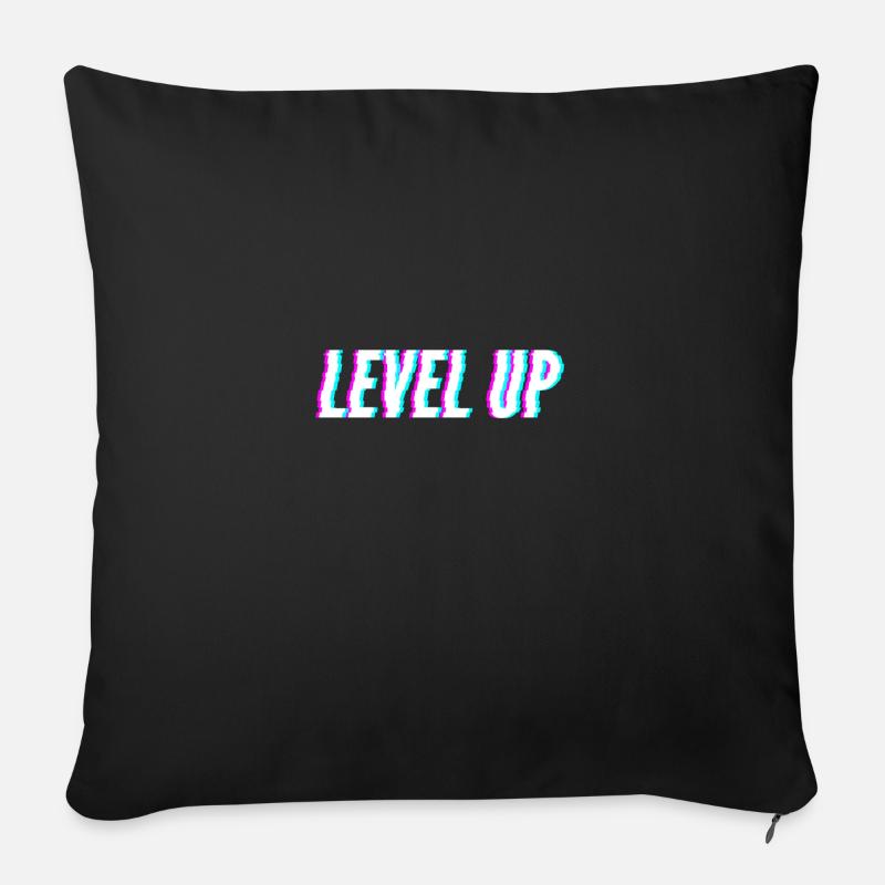 Level Up Gamer Design - Sofakissenbezug 45 x 45 cm - Schwarz