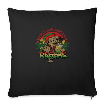 keep calm and love reggae - Sofa pillowcase 17,3'' x 17,3'' (45 x 45 cm) - black - Front
