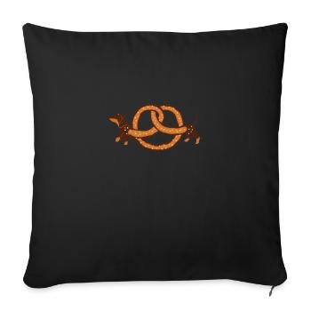 Drôle de motif Teckel Pretzel Design - Housse de coussin décorative 45 x 45 cm - noir - Devant
