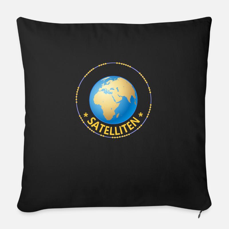 Satelliten, Erde - Sofakissenbezug 45 x 45 cm - Schwarz