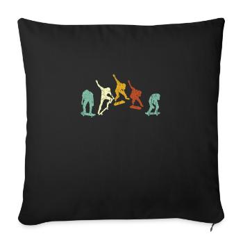 Skateboarding, skateboarding, skaters, skateboarders - Sofa pillowcase 17,3'' x 17,3'' (45 x 45 cm) - black - Front