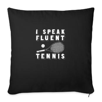 Les joueurs de tennis | Tennis court de tennis cadeau - Housse de coussin décorative 45 x 45 cm - noir - Devant